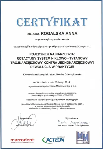 Anna Rogalska-Lempert — Narzędzia rotacyjne w endodoncji