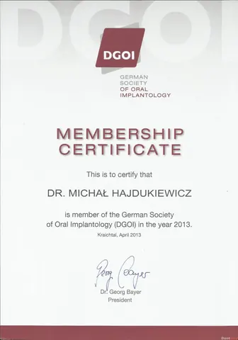 Michał Hajdukiewicz — DGOI — członkostwo 2013