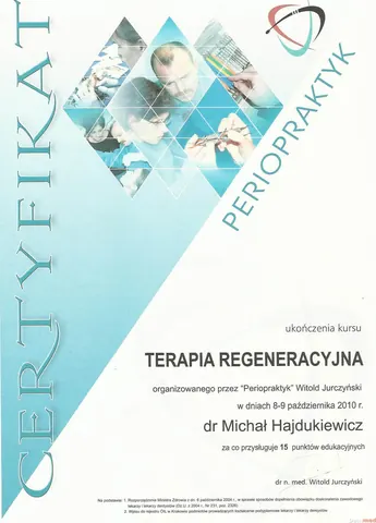 Michał Hajdukiewicz — Terapia regeneracyjna