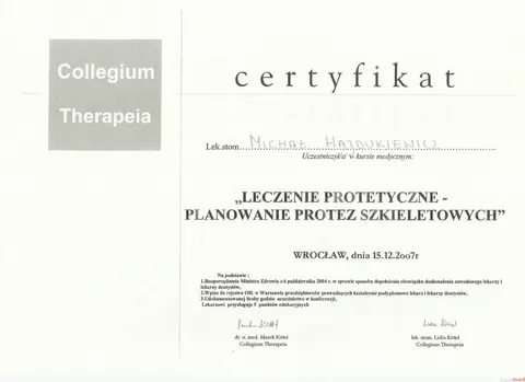 Michał Hajdukiewicz — Planowanie protez szkieletowych