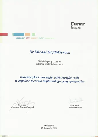 Michał Hajdukiewicz — Diagnostyka i chirurgia zatok szczękowych