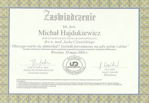 Michał Hajdukiewicz — Licówki porcelanowe
