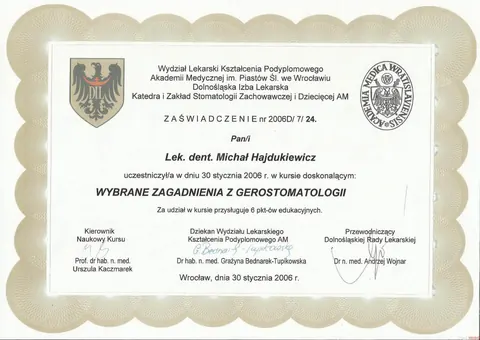 Michał Hajdukiewicz — Wybrane zagadnienia z gerostomatologii
