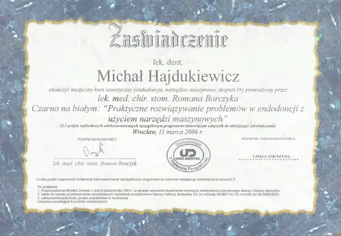 Michał Hajdukiewicz — Endodoncja i wypełnianie kanałów
